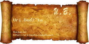Uri Beáta névjegykártya