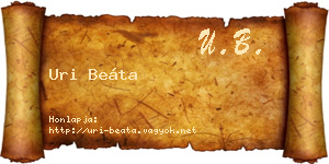 Uri Beáta névjegykártya
